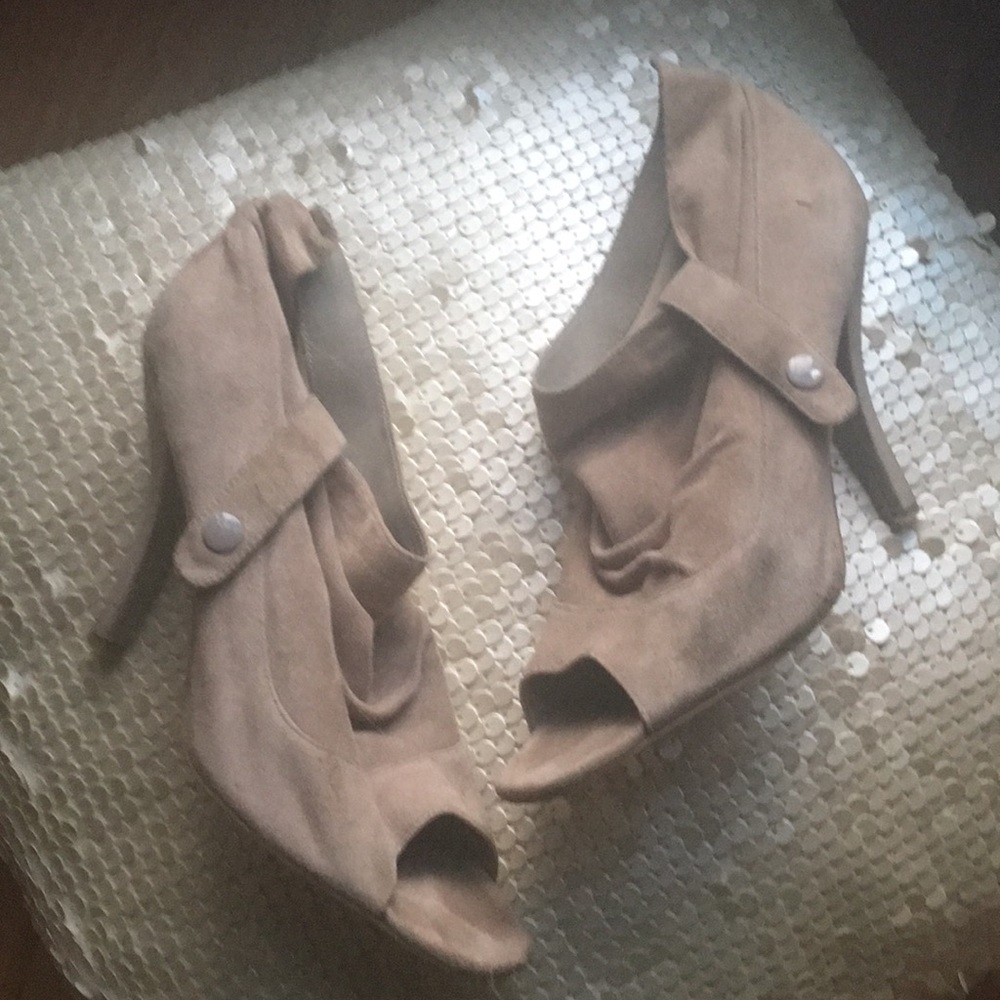 Steven Dove Gray Open Toe Bootie - image 1